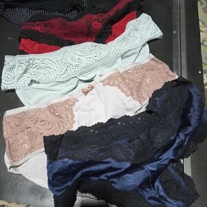 Lace Trim Women's Panties Set - Red, Blue, Mint, Beigy/Pink, Black